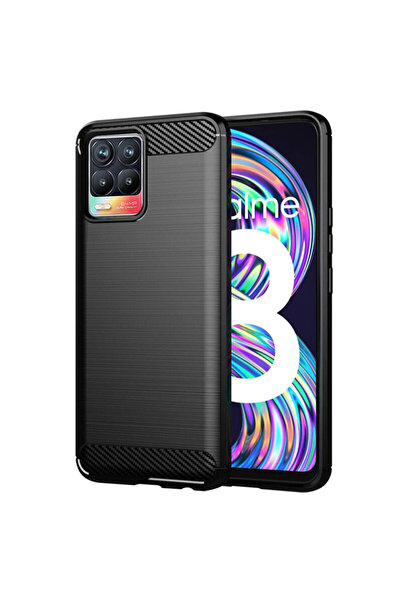Techsuit Realme 8 Θήκη από σιλικόνη άνθρακα - Μαύρη