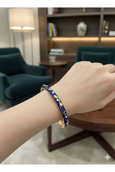 Zihintaşı Atölyesi Renkli Mineli Yaprak Desenli Kelepçe Bileklik