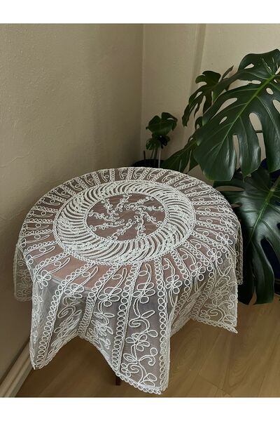 BRL ÇEYİZ HOME Fiskos Tablecloth Tulle Laced Dowry Holder