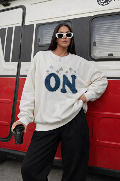 Nursay Denim detailed sweatshirt