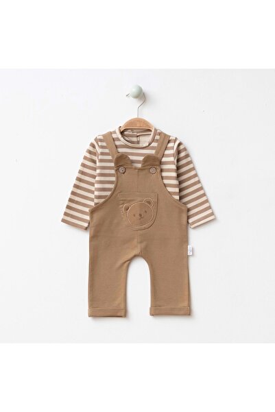 MODA Bebek Çizgili Sweatshirt Salopet 2'li Takım