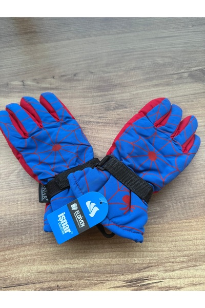 Blotch Spider Pattern Waterproof Quality Elastic Blue-Red Lined Children's Sk...