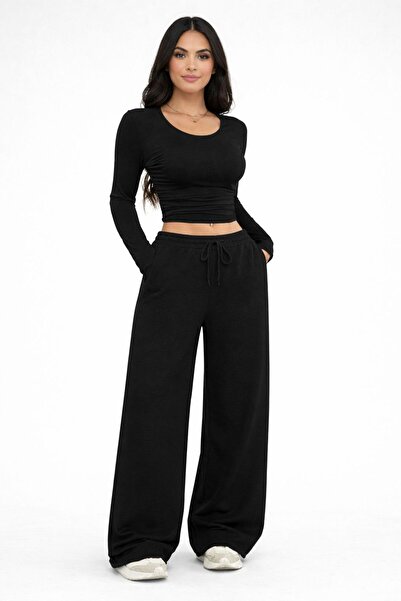 Karatopak Women's Wide Leg High Waist Sweatpants
