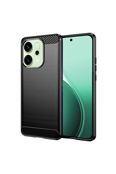 Techsuit Θήκη σιλικόνης Oppo Reno 14 Carbon, μαύρη