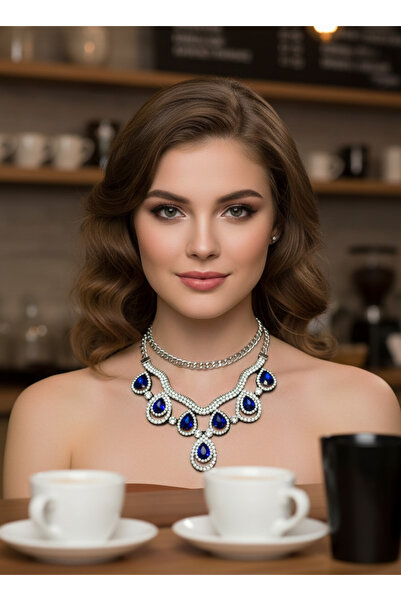 Moda Accessories Row of Zircon Stone Evening Dress Necklace – Stylish Design ...