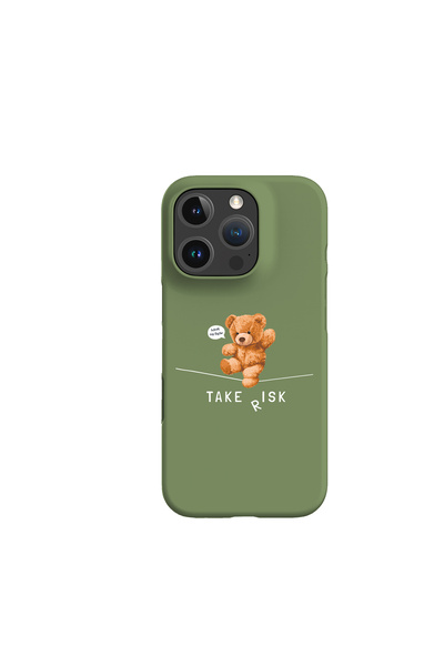 KaffCase حافظة هاتف آيفون 16 برو ماكس من السيليكون الفاخر بتصميم الدب تيدي