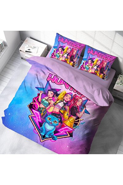 Home Nevresimhome Huntrix Themed Double 3D Digital Cotton Duvet Cover Set