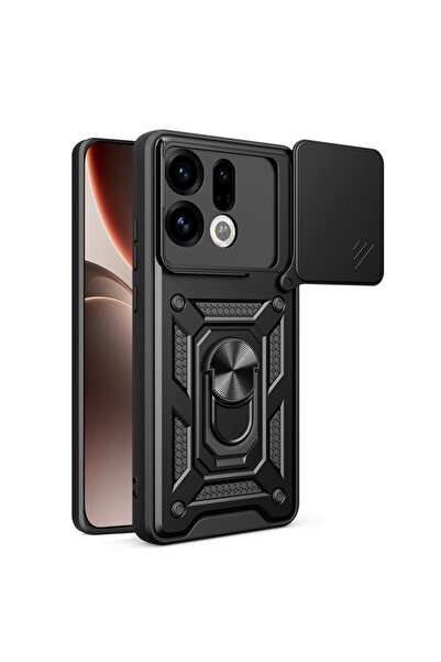 Techsuit Θήκη προστασίας κάμερας Oppo Find X9 σειρά CamShield, μαύρη