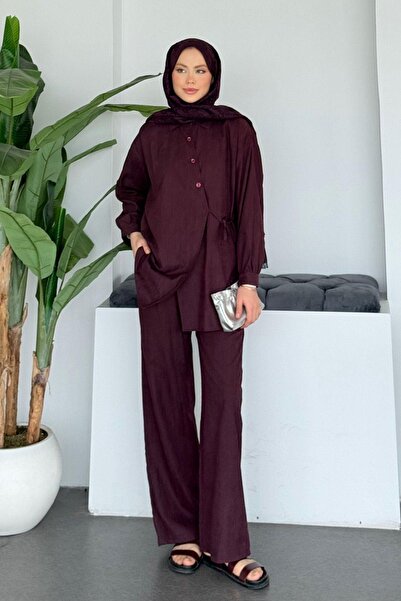 Hazamoda Zeus Side Tie Set Claret Red