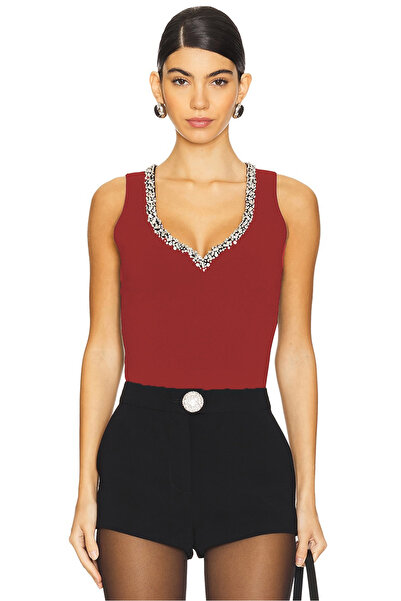 AFR CLOTHES Women's Special Design Double Layer Jersey Fabric Stone-Embellish...