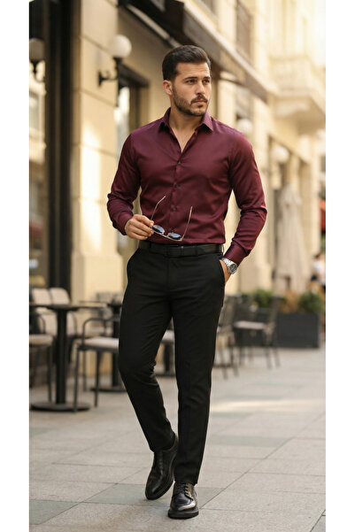 TUA MODA Tua Moda Men's Satin Classic Shirt