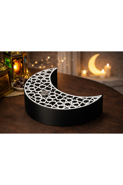 Üçüncü Boyut Baskı Dünyası Hilal Model Hurmalık |   Black and White Decorativ...