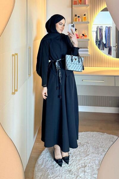 Hazamoda Defne Scarf and Skirt Set Black