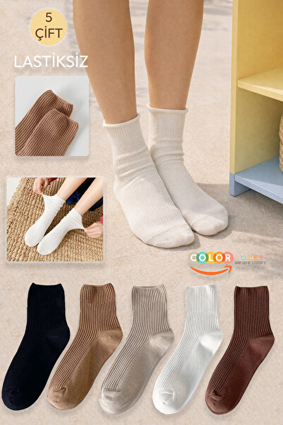Color Socks 5 Pairs of Non-Rubber Seasonal Women's Socks Set (Extra Soft)