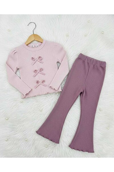 HAVİSA KİDS New Season Girls' Camisole and Ribbed Bow Top Set