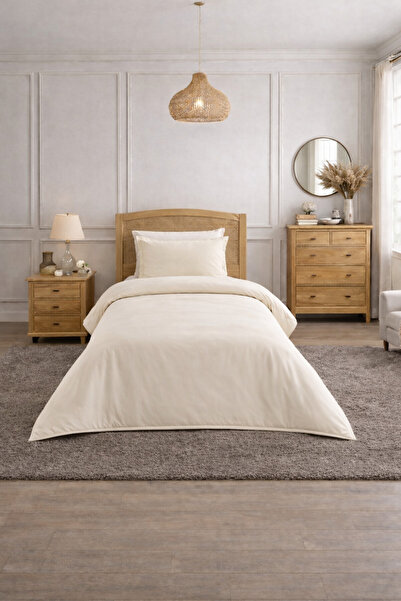 Zarif Home Duvet Cover Set Ranforce Single - Reversible (3-Piece) - White - C...