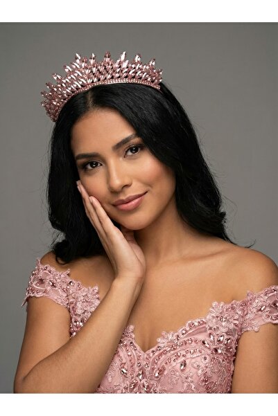 Magic Tiara Kristal Taşlı Işıltılı Gelin Tacı -Zarif Düğün Saç Aksesuarı