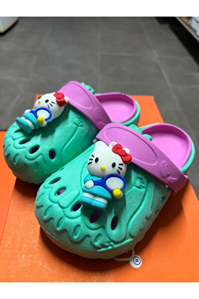 nuh kids Hello Kitty Figürlü Turkuaz Günlük Kız Çocuk Terliği