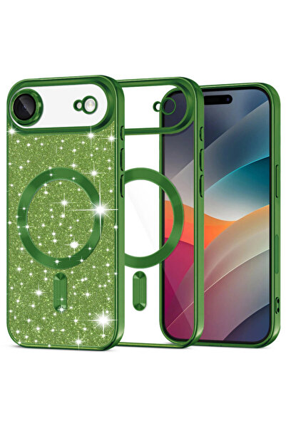 Techsuit Θήκη MagSafe Premium για iPhone 17 Air Luxury με Glitter, Πράσινη