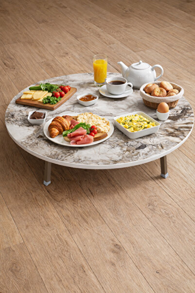 çizgi design 100 cm çap özel mermer desen katlana bilir Yer sofrası-oyun masa...