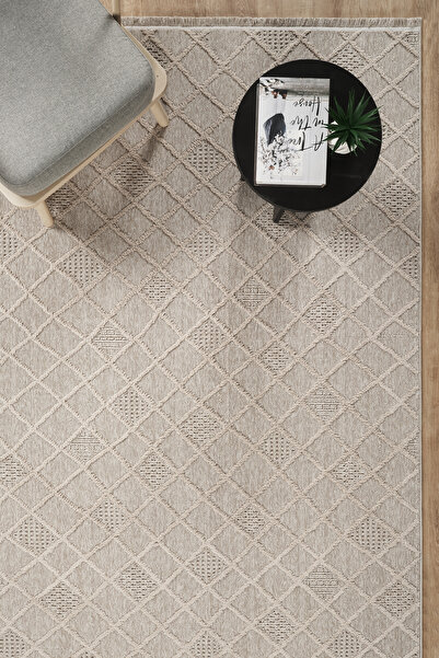 Modda Art Home Bukle Dokulu Bukle Baklava Desenli – İskandinav Dekoratif Halı...