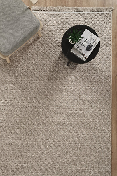 Modda Art Home Bukle Dokulu Bukle Geçişli Loop – İskandinav Dekoratif Halı Bej