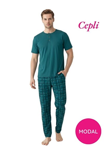 bie's Men's Modal 3 Buttons Plaid Pattern Cotton Lycra Short Sleeve Pocketed ...