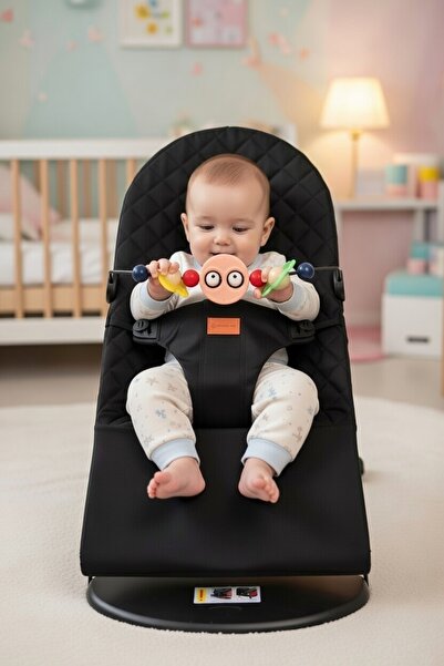 PURE & GLOW HOME Premium Cotton Üç Kademeli Sallanan Ana Kucağı Siyah