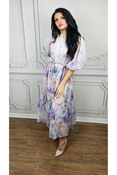 Diva Exclusive Fashion Floral Printed with Front Buttons and Drawstring Waist