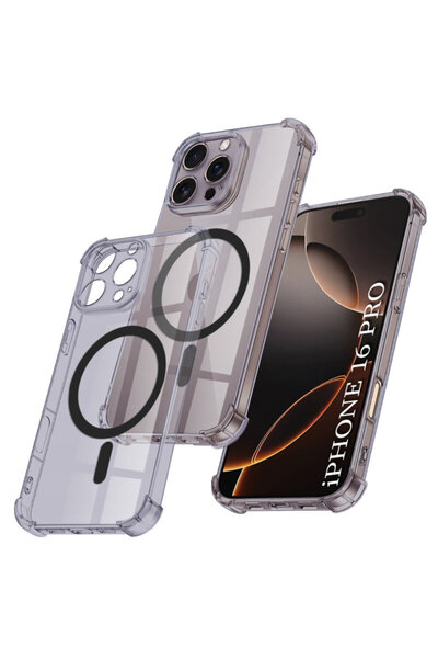 Techsuit Carcasă MagSafe din silicon transparent, rezistentă la șocuri, pentr...