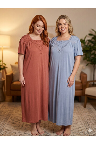 Lohussa New Season Women's Aviator Blue Buttoned Summer Short Sleeve Plus Siz...