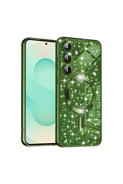 Techsuit Πολυτελής θήκη Samsung Galaxy S25 Plus Luxury Glitter MagSafe, πράσινη