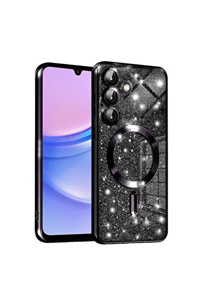 Techsuit Θήκη Premium Samsung Galaxy A15 4G Luxury Glitter MagSafe, Μαύρη