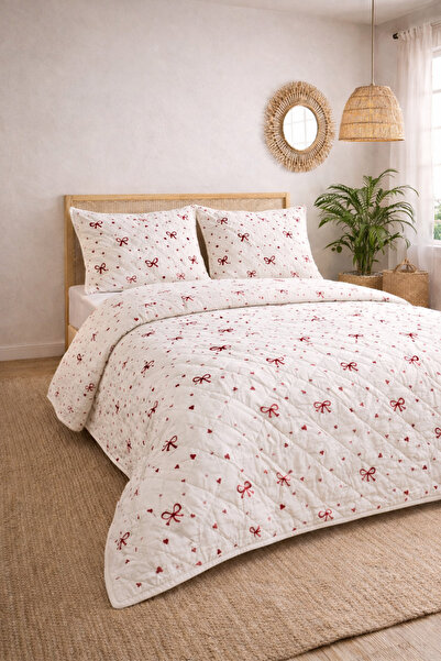 sternen glanz Laila Quilted Elastic Sheet Cotton 200 X 230 Double Pique + 2 P...