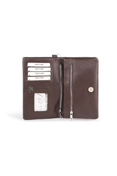 Rivina Lena Women's Long Strap Wallet Detailed Crossbody Women's Hand and Sho...