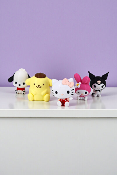Hunga Hello Kitty | Kuromi | Pochacco | Purin | My Melody | 5'li Figür Seti