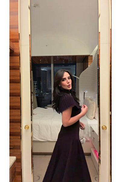 LAMA FASHION فستان نسائي راقي وجميل اللون موفي