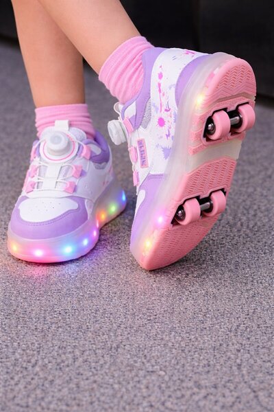 Tarz Çocuk Kaykaylı Çocuk Ayakkabısı – Işıklı Patenli Tekerlekli Kaykay Ayakkabı