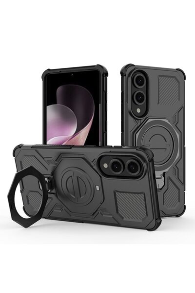 Techsuit Θήκη σιλικόνης Samsung Galaxy S25 Edge Carbon Shield PRO, μαύρη, για...