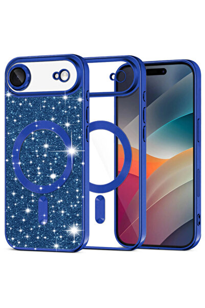 Techsuit Premium iPhone 17 Air Luxury Glitter MagSafe, Μπλε