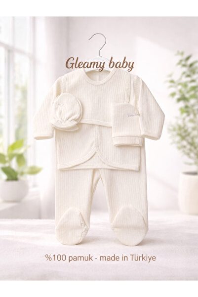 Gleamy Baby 100% Cotton 5-Piece Newborn Hospital Discharge Set Newborn – with...