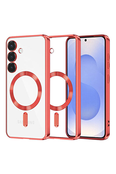 Techsuit Premium Case Samsung Galaxy S25 Luxury Crystal MagSafe, Red