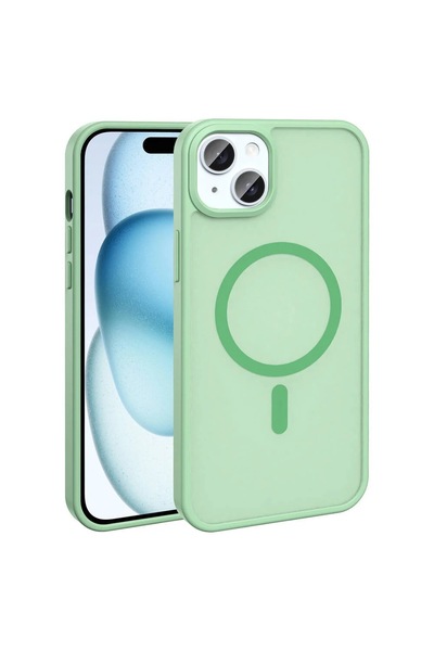 zore iPhone 15 Kılıf Magsafe Şarj Özellikli Mat Arka Yüzey Sio Kapak