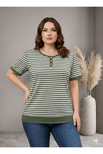 Vinola BÜYÜK BEDEN YÜKSEK KALİTE RAHAT KESİM DÜĞME DETAYLI BLUZ