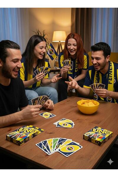 ydn FB Taraftar Uno Oyun Kartları 112 Kartli Kalın Deste Aile ve Arkadaşlar İ...