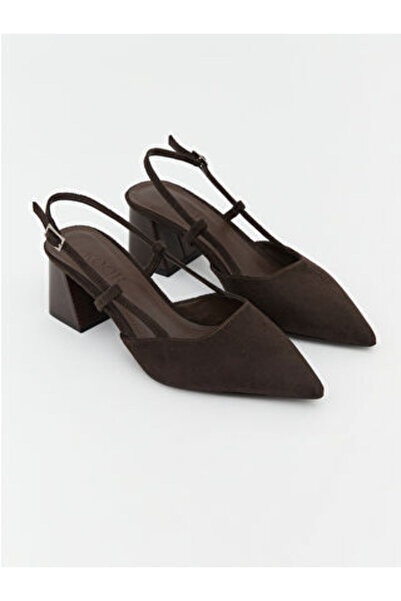 LC Waikiki Brown Pointed Toe Women's Heeled Shoes