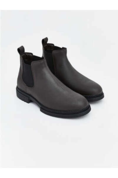 LC Waikiki Brown Thick Soled Men's Boots with Elastic Sides