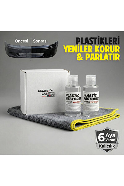 Ceramicar Custom 2'li Set Araç Plastik Yenileyici ve Parlatıcı (Hediye Bezli)...