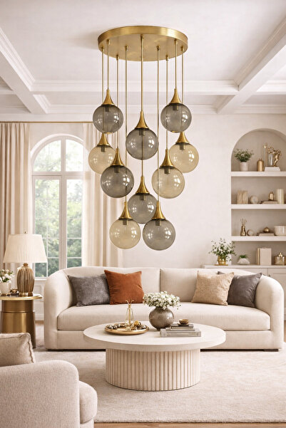 akyzlighting 10'lu Glop Cam Sarkıt Eskitme Avize