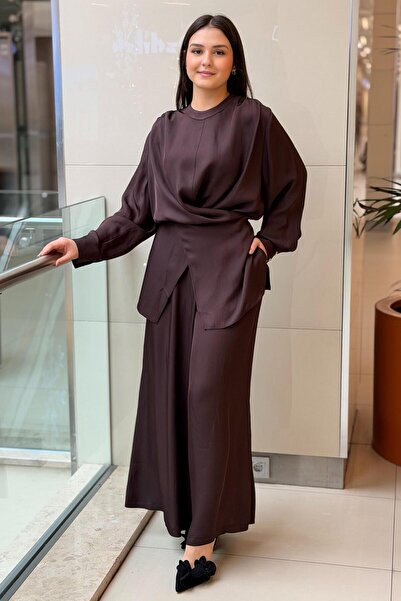 Ghisa Zippered Collar and Tie-Front Tunic Trouser Set
